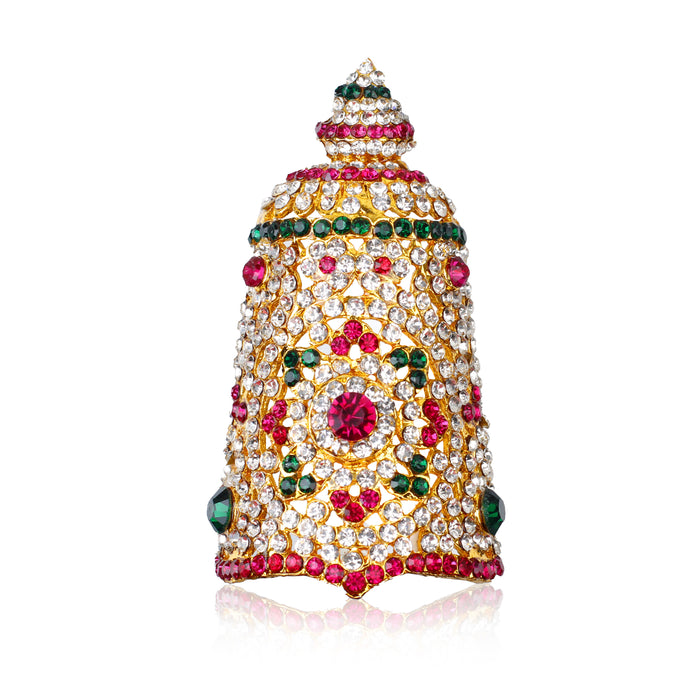Half Crown - 3.5 Inch | Stone Mukut/ Kireetam/ Multicolour Stone Kiritam for Deity - Head & Face Accessories