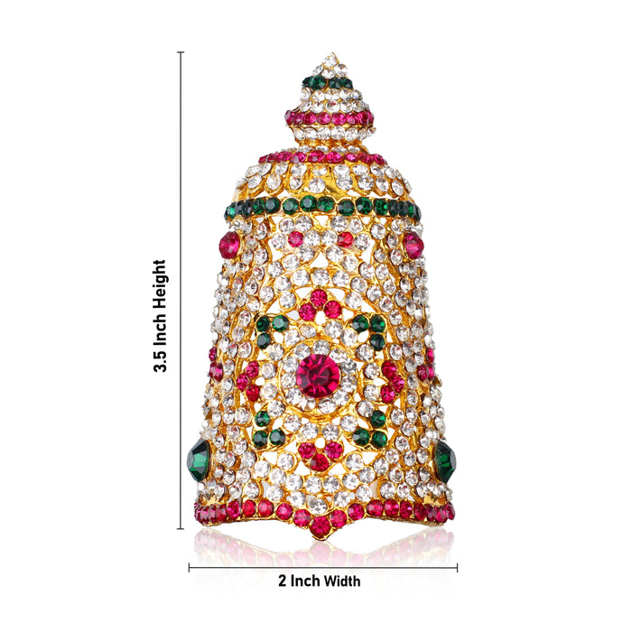 Half Crown - 3.5 Inch | Stone Mukut/ Kireetam/ Multicolour Stone Kiritam for Deity - Head & Face Accessories