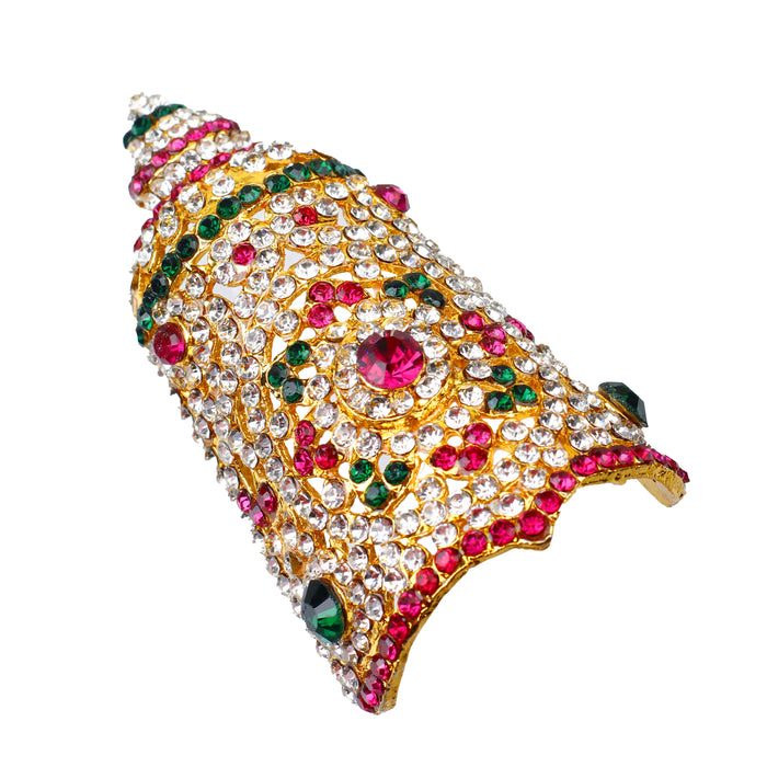 Half Crown - 3.5 Inch | Stone Mukut/ Kireetam/ Multicolour Stone Kiritam for Deity - Head & Face Accessories