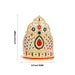 Stone Half Crown - 4.5 x 3.5 Inches | Kiridam / Half Kireedam / Multicolour Stone Mukut for Deity Decor - Head & Face Accessories
