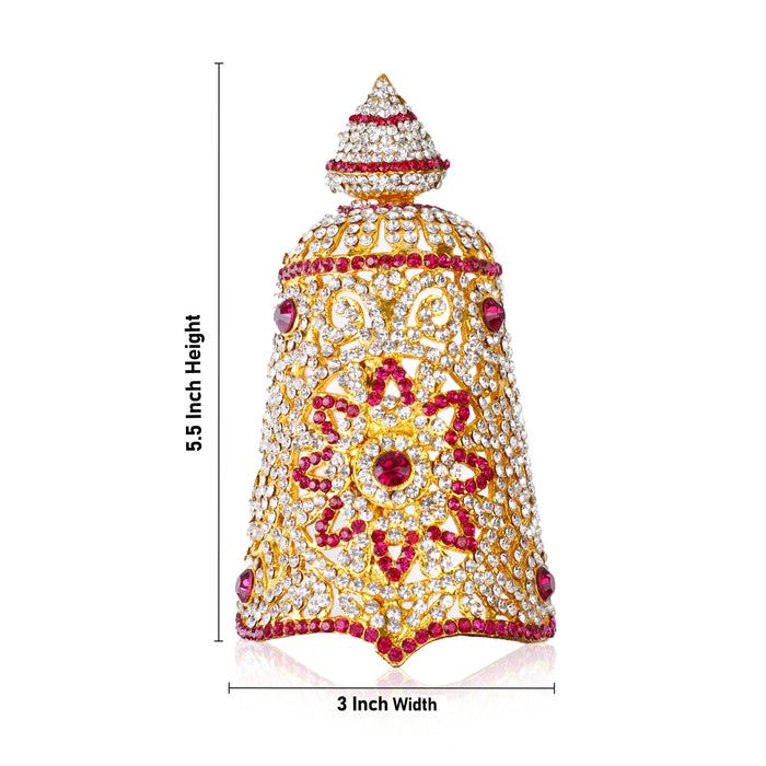 Half Crown - 5.5 Inch | Stone Mukut/ Kireetam/ Multicolour Stone Kiritam for Deity - Head & Face Accessories