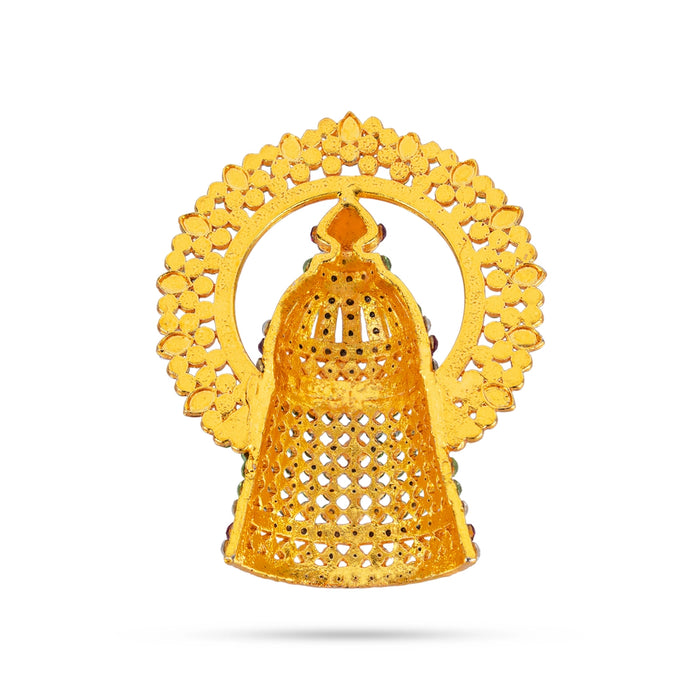 Half Crown With Arch - 3 X 2.5 Inches | Multicolour Stone Kireedam/ Stone Kiridam/ Mukut For Deity Decor - Head & Face Accessories