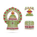 Half Crown With Arch - 3 X 2.5 Inches | Multicolour Stone Kireedam/ Stone Kiridam/ Mukut For Deity Decor - Head & Face Accessories