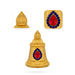 Half Stone Crown - 3 x 2 Inches | Gold Polish Single Stone Kireedam / Kiridam / Mukut For Deity Decor/Assorted Color - Head & Face Accessories