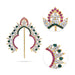 Hair Arch - 3 x 2.75 Inches | Stone Hair Arch/ Hair Accessory/ Multicolour Stone Jewellery for Deity - Head & Face Accessories