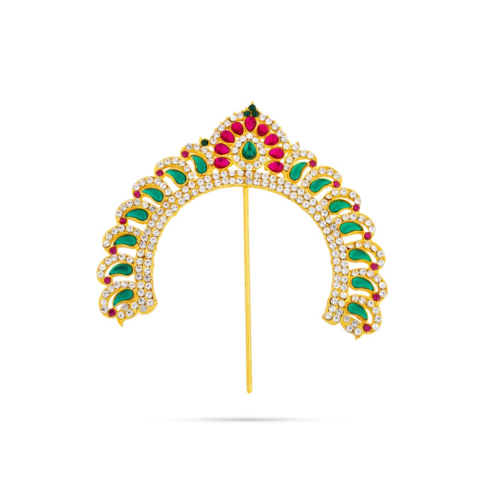Hair Arch - 5 x 5 Inches | Multicolour Stone Arch/ Hair Accessory/ Stone Jewellery for Deity