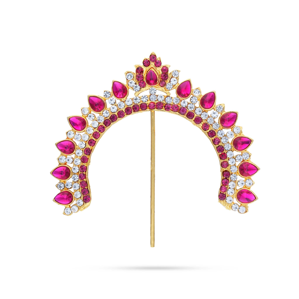 Hair Arch - 3 x 3.5 Inches | Stone Hair Arch/ Hair Accessory/ Stone Jewellery for Deity