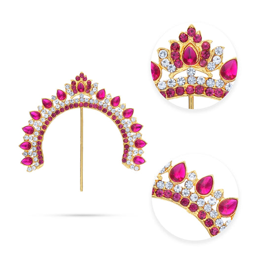Hair Arch - 3 x 3.5 Inches | Stone Hair Arch/ Hair Accessory/ Stone Jewellery for Deity - Head & Face Accessories