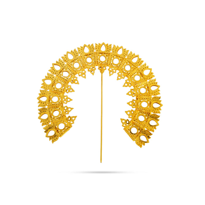 Hair Arch - 9 x 8.5 Inches | Gold Polish with stone Jewellery/ Hair Accessory/ Artificial Jewelry For Deity