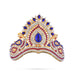 Stone Half Kireetam - 4 x 4 Inches | Half Crown/ Multicolour Stone Mukut for Deity Decor - Head & Face Accessories