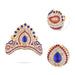 Stone Half Kireetam - 4 x 4 Inches | Half Crown/ Multicolour Stone Mukut for Deity Decor - Head & Face Accessories