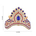 Stone Half Kireetam - 4 x 4 Inches | Half Crown/ Multicolour Stone Mukut for Deity Decor - Head & Face Accessories