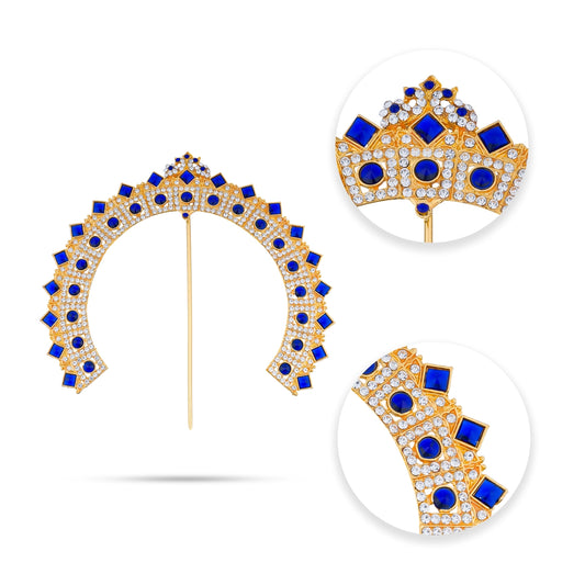 Hair Arch - 4 x 3.5 Inches | Stone Hair Arch/ Hair Accessory/ Stone Jewellery for Deity - Head & Face Accessories