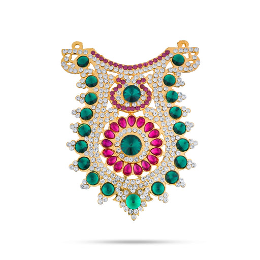 Stone Necklace - 5 x 4 Inches | Multicolour Stone Jewellery for Deity - Neck & Body Accessories