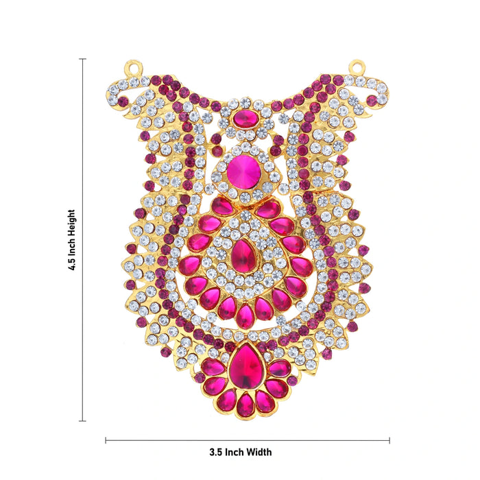 Stone Necklace - 4.5 x 3.5 Inches | Stone Jewellery for Deity - Neck & Body Accessories