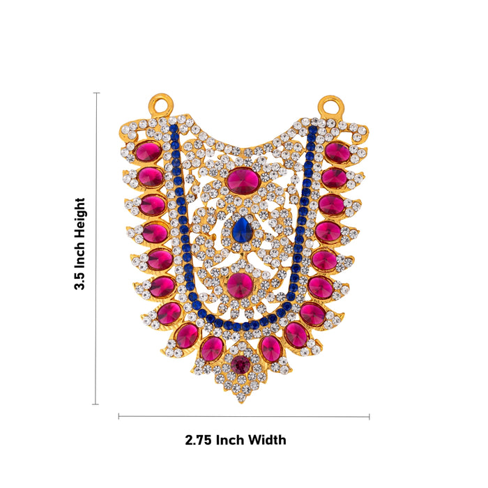 Stone Necklace - 3.5 x 2.75 Inches | Stone Jewellery for Deity - Neck & Body Accessories