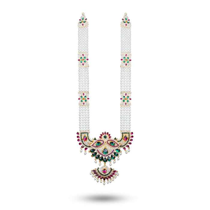 Stone Haram - 20 Inches | Multicolour Stone Jewellery/ Long Necklace for Deity - Neck & Body Accessories