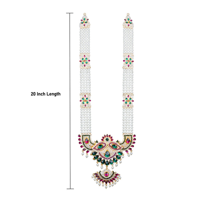Stone Haram - 20 Inches | Multicolour Stone Jewellery/ Long Necklace for Deity - Neck & Body Accessories