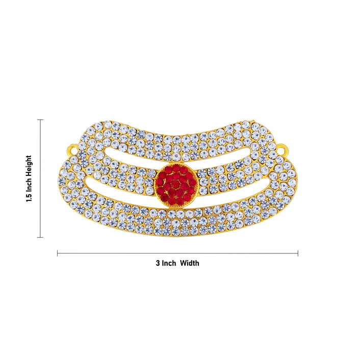Shivan Vibhuti Pattai - 1.5 x 3 Inches | Tripundra Tilak/ Stone Vibuthi Pattai/ Stone Jewellery for Deity Decor