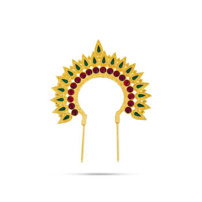 Hair Arch - 5 x 4 Inches | Multicolour Stone Jewellery/ Hair Accessory/ Artificial Jewelry For Deity