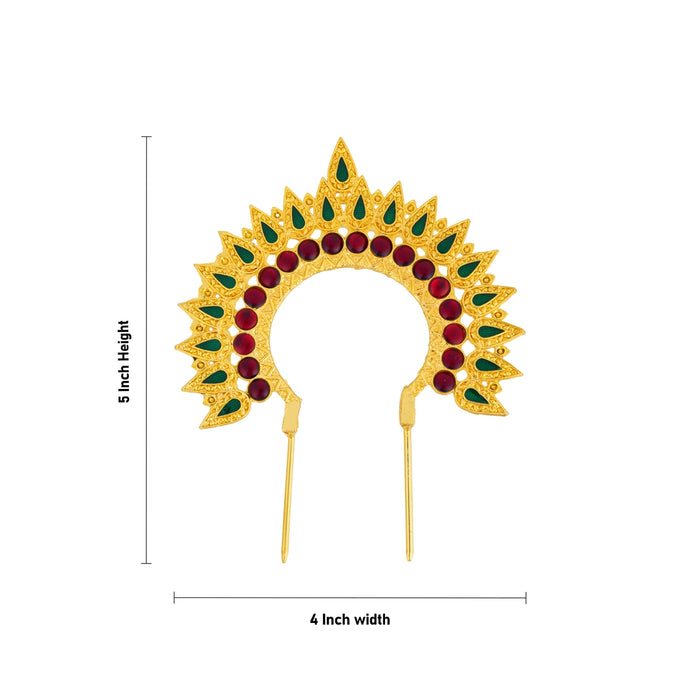 Hair Arch - 5 x 4 Inches | Multicolour Stone Jewellery/ Hair Accessory/ Artificial Jewelry For Deity