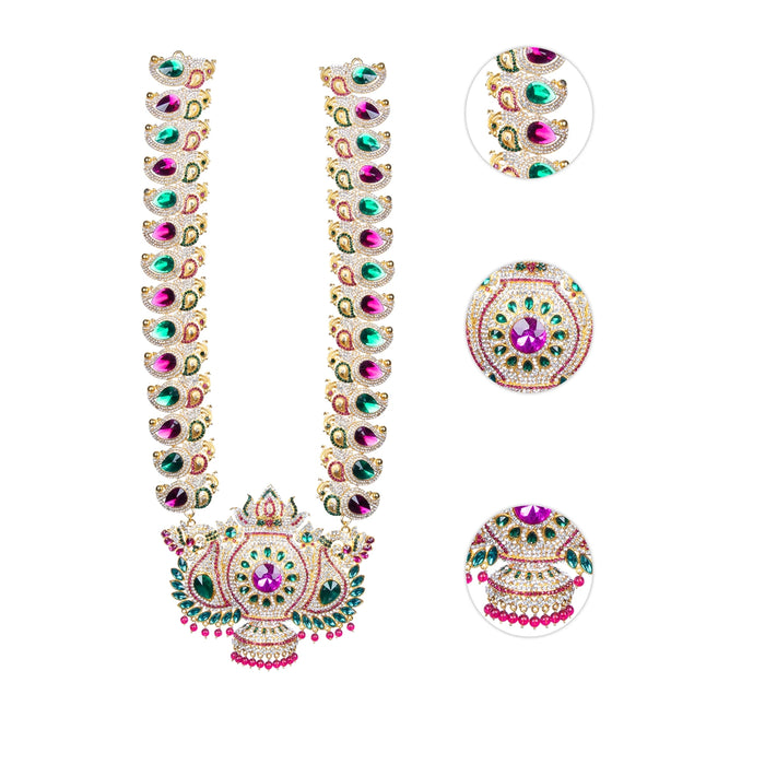 Stone Haram - 15 Inches | Multicolour Stone Jewellery/ Long Necklace for Deity