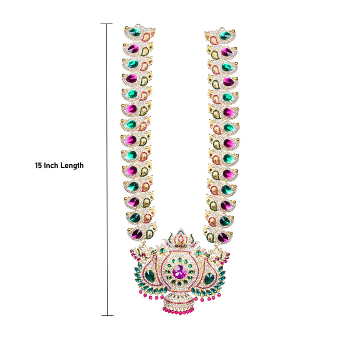 Stone Haram - 15 Inches | Multicolour Stone Jewellery/ Long Necklace for Deity