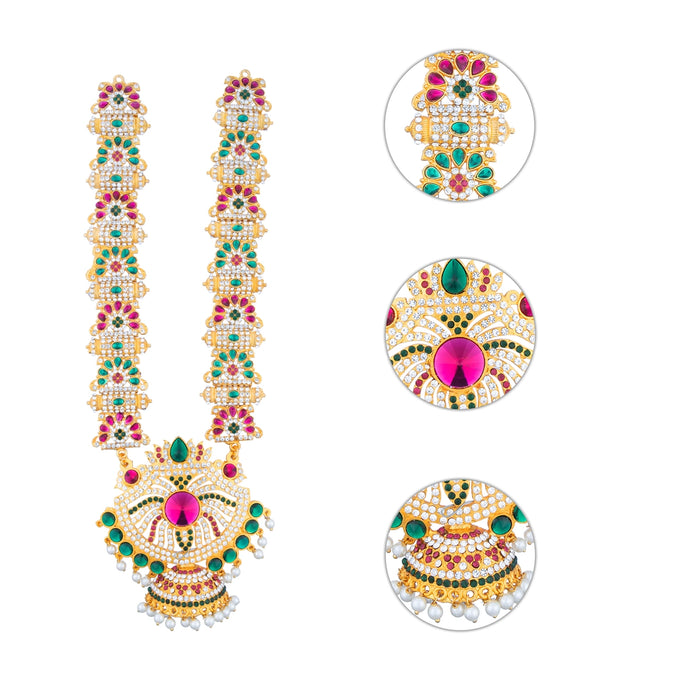 Haram - 13 Inches | Deity Necklace/ Multi Color Stone Jewellery/ God Ornament - Neck & Body Accessories