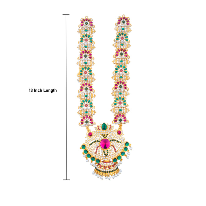 Haram - 13 Inches | Deity Necklace/ Multi Color Stone Jewellery/ God Ornament - Neck & Body Accessories