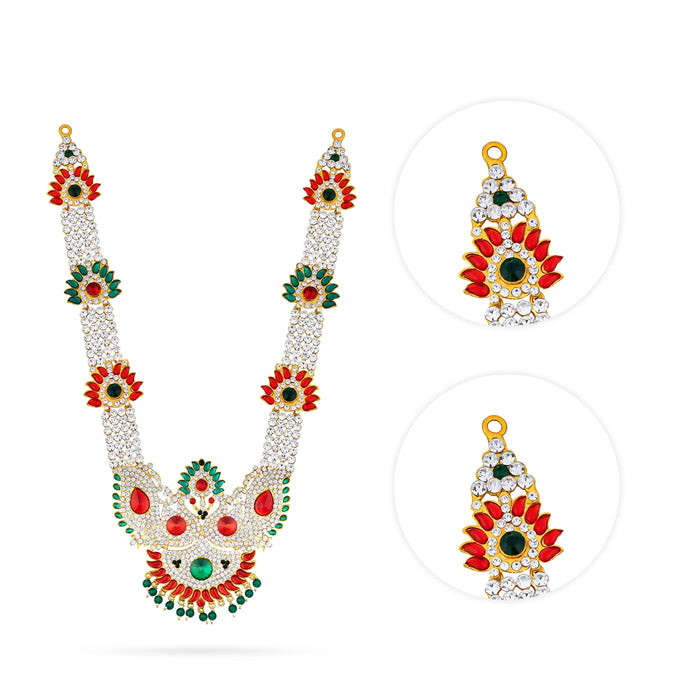 Haram - 13 Inches | Deity Necklace/ Multi Color Stone Jewellery/ God Ornament - Neck & Body Accessories