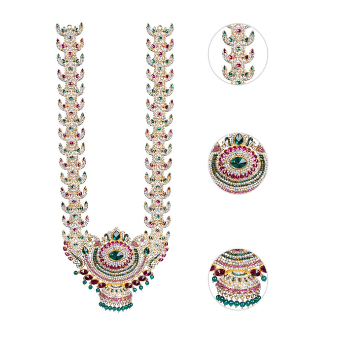 Stone Haram - 20 Inches | Multicolour Stone Jewellery/ Long Necklace for Deity