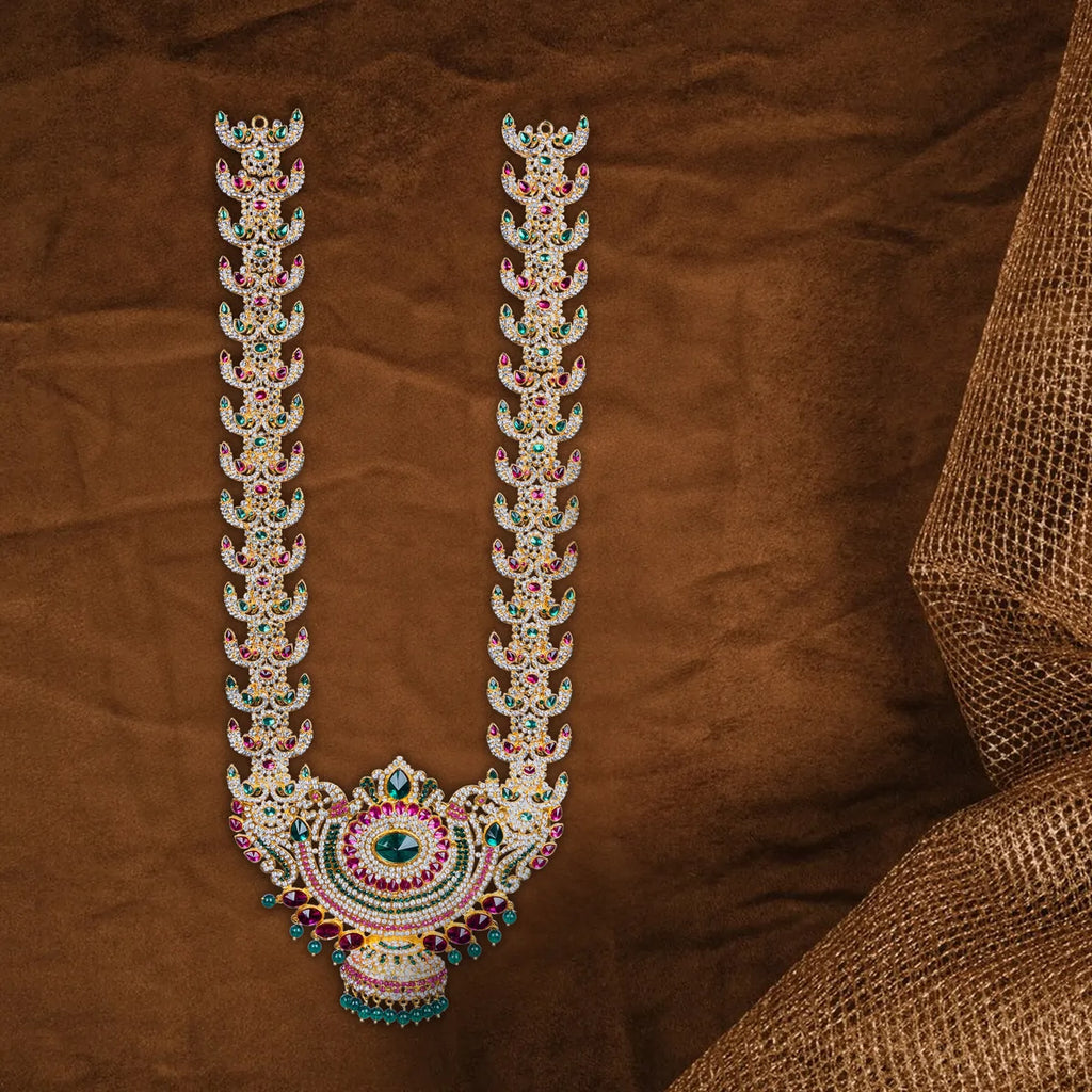 Stone Haram - 20 Inches | Multicolour Stone Jewellery/ Long Necklace for Deity