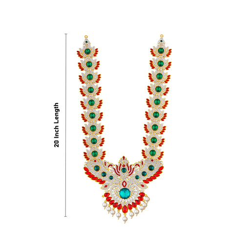 Stone Haram - 20 Inches | Multicolour Stone Jewellery/ Long Necklace for Deity - Neck & Body Accessories