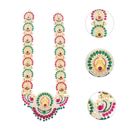 Stone Haram - 18 Inches | Multicolour Stone Jewellery/ Long Necklace for Deity - Neck & Body Accessories