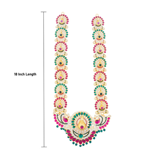 Stone Haram - 18 Inches | Multicolour Stone Jewellery/ Long Necklace for Deity - Neck & Body Accessories