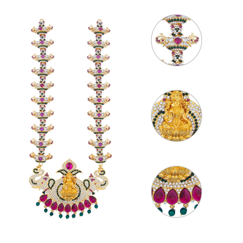 Stone Haram - 17 Inches | Multicolour Stone Jewellery/ Long Necklace for Deity