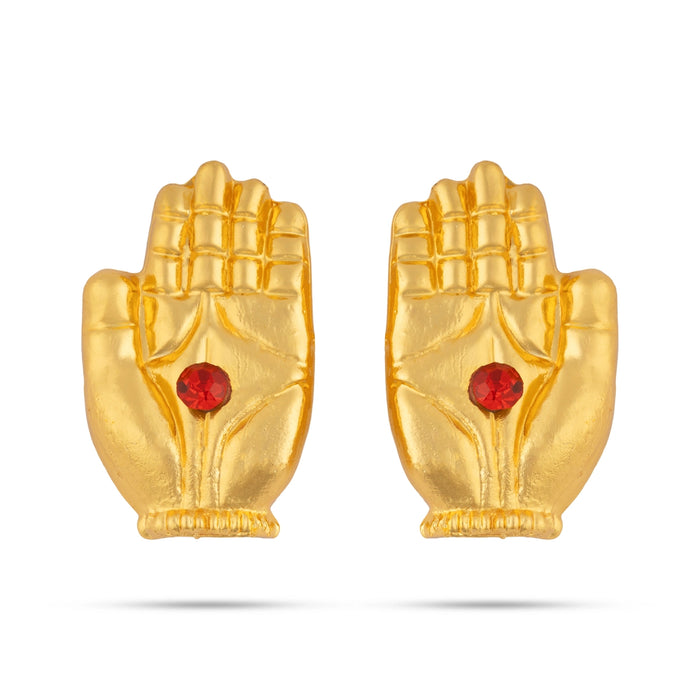 Hastham Pair - 1.5 x 1 Inches | Single Stone Hand/ Varalakshmi Hands/ Stone Jewellery for Deity Decor