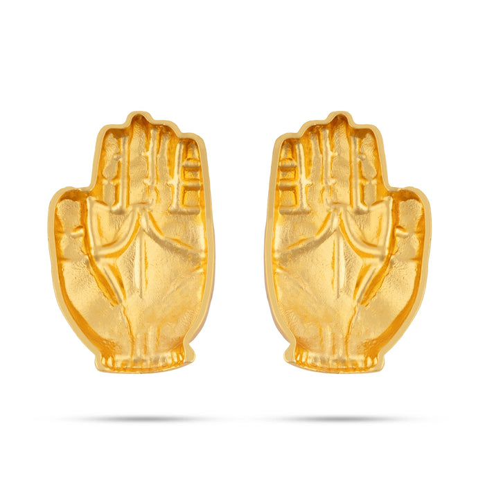 Hastham Pair - 1.5 x 1 Inches | Single Stone Hand/ Varalakshmi Hands/ Stone Jewellery for Deity Decor
