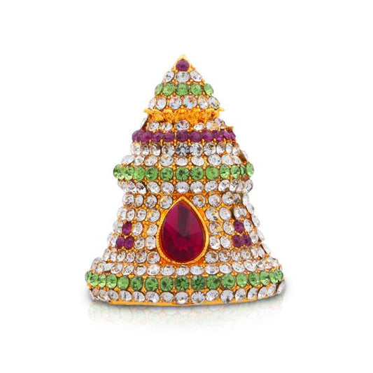 Half Crown - 2 Inch | Stone Mukut/ Kireetam/ Multicolour Stone Kiritam for Deity - Head & Face Accessories