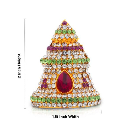 Half Crown - 2 Inch | Stone Mukut/ Kireetam/ Multicolour Stone Kiritam for Deity - Head & Face Accessories