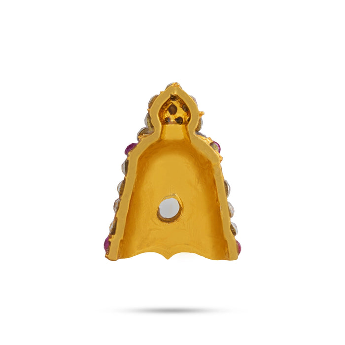 Half Stone Crown - 1 x 0.5 Inches | Multicolour Stone Kireedam/ Kiridam/ Mukut For Deity Decor