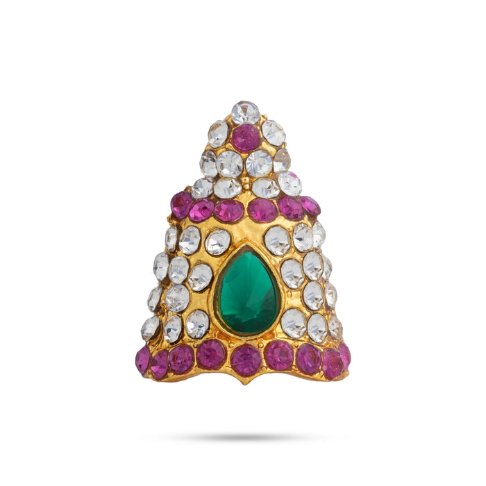 Full Kiridam - 1 x 0.5 Inches | Crown/ Multicolour stone mukut/ Kireedam For Amman alangaram