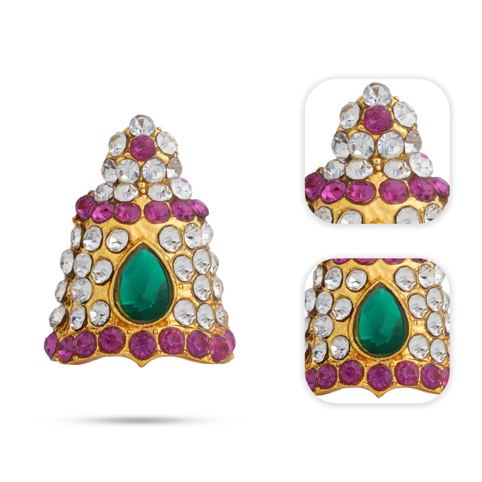 Full Kiridam - 1 x 0.5 Inches | Crown/ Multicolour stone mukut/ Kireedam For Amman alangaram