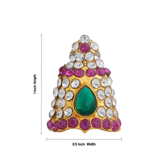 Full Kiridam - 1 x 0.5 Inches | Crown/ Multicolour stone mukut/ Kireedam For Amman alangaram