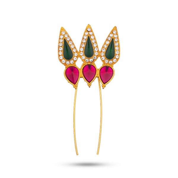 Stone Jada Pin - 4 Inches | Deity Jewellery/ Varalakshmi Decor/ Flower Arch for Deity/ Assorted Design