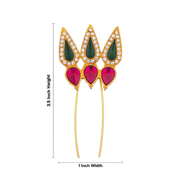 Stone Jada Pin - 3.5 Inches | Deity Jewellery/ Varalakshmi Decor/ Flower Arch for Deity/ Assorted Design