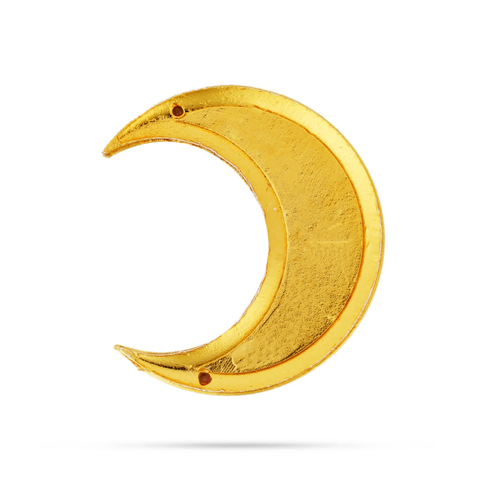 Stone Sun And Moon Pair - 1.75 x 1.25 Inches | Hair Accessories/ Multicolour Stone Jewellery/ Sun Moon for Deity - Head & Face Accessories