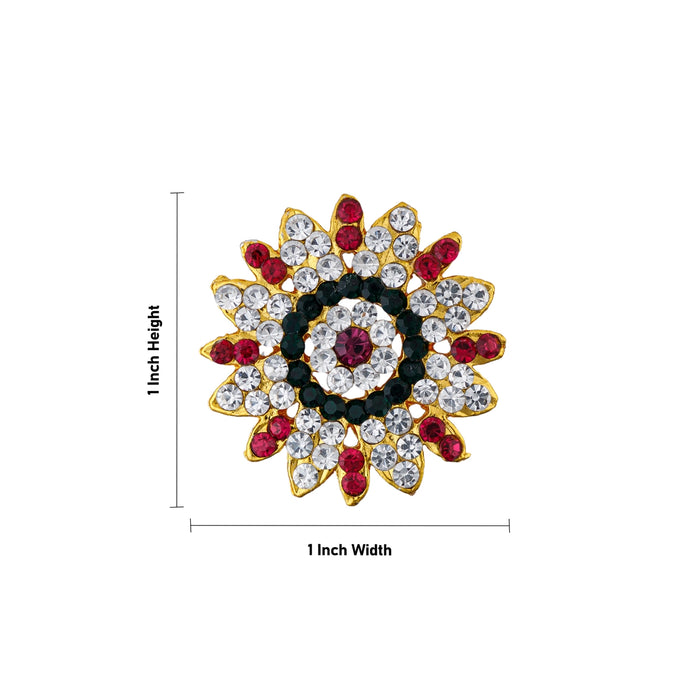 Stone Sun And Moon Pair - 1 x 1 Inch | Hair Accessories/ Stone Jewellery/ Sun Moon for Deity - Head & Face Accessories