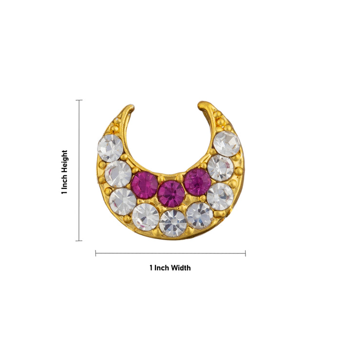 Stone Sun And Moon - 1 x 1 Inches | Stone Sun Moon/ Stone Jewellery/ Stone Hair Accessories for Deity Decor