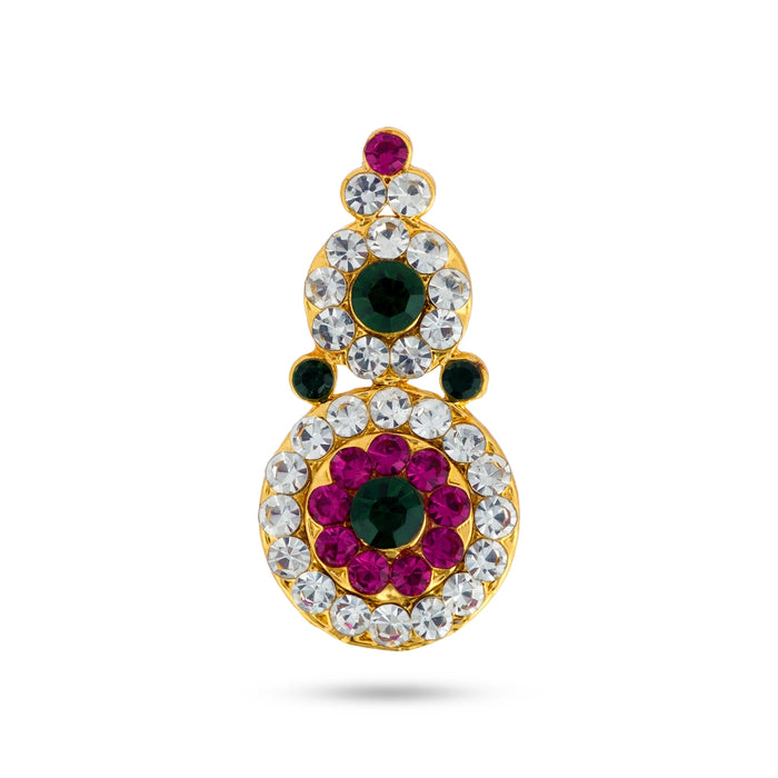 Karnapathakkam - 1 x 0.25 Inches | Stone Earring/ Multicolour Stone Karnapathiram for Deity